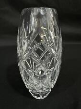 Cut Fan Pattern Lead Crystal Vase Made In Poland