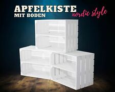 3er Set weiße Kisten für Schuh- und Bücherregal 50x40x30cm Apfelkiste Obstkisten