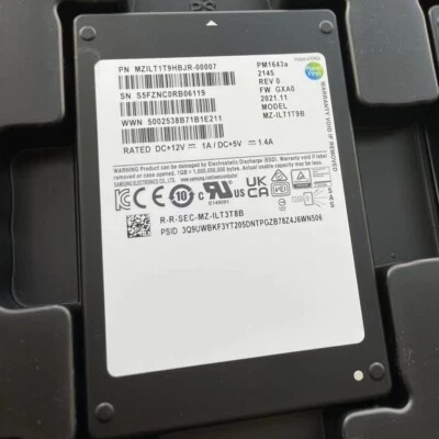 Samsung 1.92TB PM1643a SSD 2.5" SAS MZILT1T9HBJR-00007 MZ-ILT1T9B - Bild 1 von 2