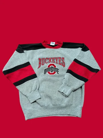 Ohio State Buckeyes Embroidered Spell Out VTG Gray Sweatshirt Medium Cover