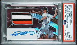 2021 Panini Spectra #150 Dean Kremer Jersey Auto - Neon Pink 42/49 PSA/DNA - Bild 1 von 2