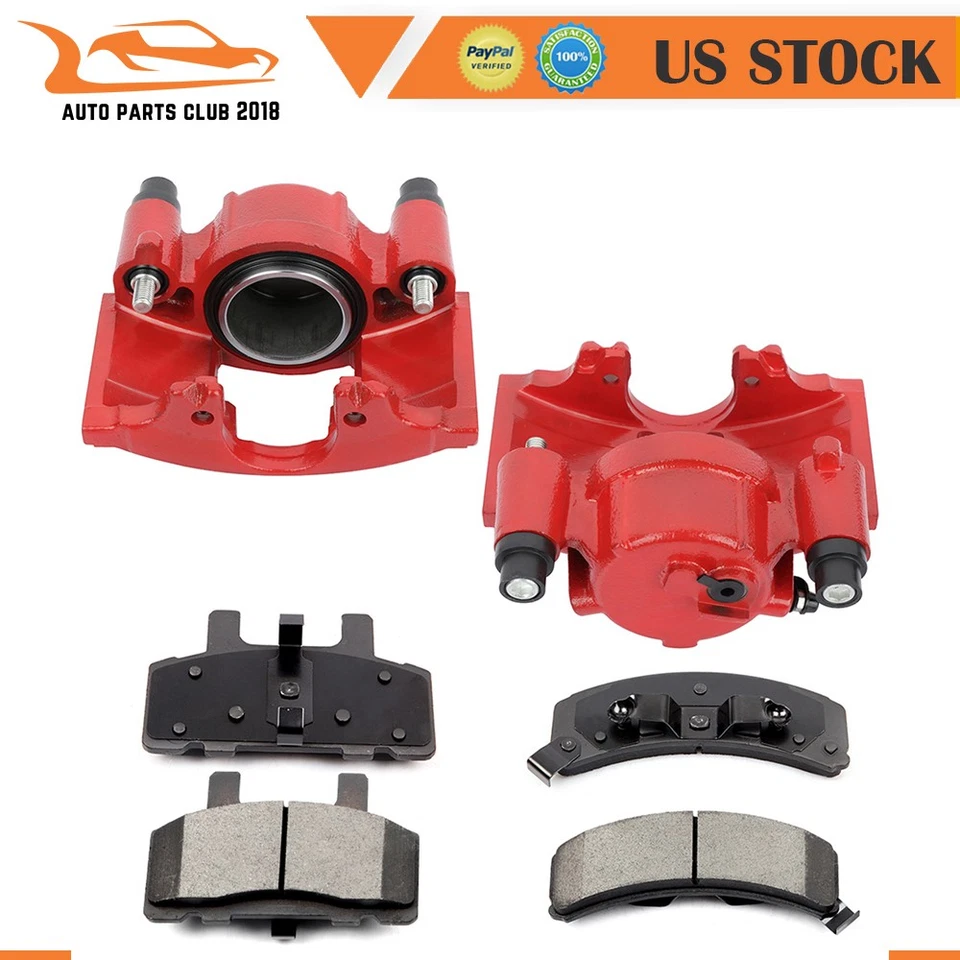 Front Brake Calipers & Ceramic Pads For 1988-1999 Chevrolet K1500 C1500 - Image 1 of 4