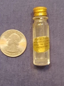 ANTIGUO DE MARSAY MINI VILE DE VIDRIO / BOTELLA CON ETIQUETA Y TAPA - Imagen 1 de 7