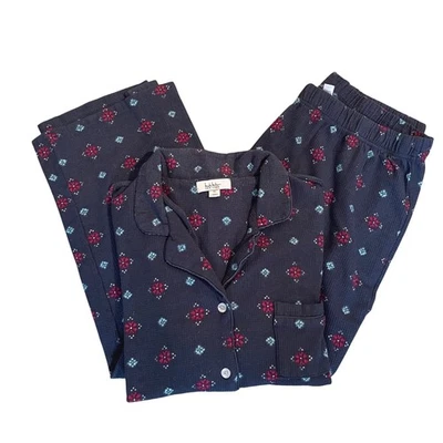 Conjunto de pijama feminino Nicole Miller New York estampa floral GG roupa de dormir roupa íntima - Imagem 1 de 4