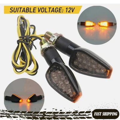Par de mini señales de giro LED para motocicleta de 12 V luz intermitente indicador lámpara ámbar Foto 1 de 4