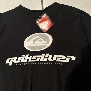 Vintage Quicksilver Shirt Mens Large Black Spellout Logo Skater Surf Y2K Black - Picture 1 of 6