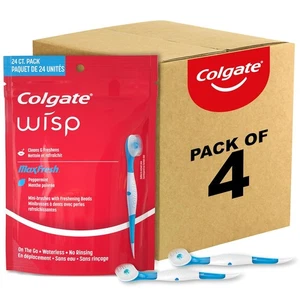Colgate Max Fresh Wisp Disposable Mini Travel 24 Count (Pack of 4)  - Picture 1 of 8