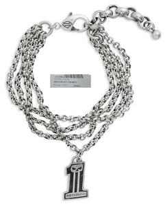 97975-13VW Bracciale braccialetto Harley Davidson tripla catena ciondolo 1 skull - Foto 1 di 1