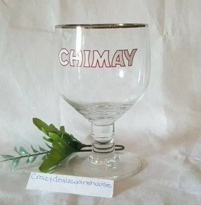 Chimay ~ Borde de Plata ~ Copa de Vidrio de Cerveza con Tallo Hecha en Alemania 16oz*VINTAGE* - Imagen 1 de 2