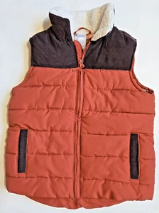Gymboree Puffer Vest Big Boys Size 7 Orange\Brown - EUC - Picture 1 of 4