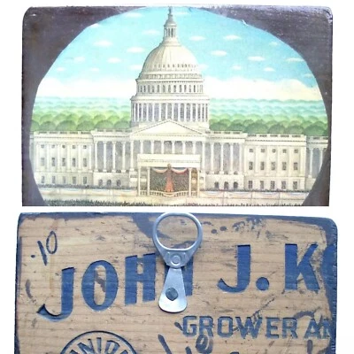 Edificio del Capitolio Washington DC De Colección Placa de Pared de Madera Decoupage Congreso de Arte Popular - Imagen 1 de 4