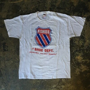 Vintage Y2K K-Swiss Shoe Department Employee Work Shirt White Adult Large - Bild 1 von 7