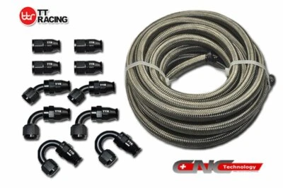 PTFE Fuel Hose Stainless Steel  Fitting Kit / Fitting ONLY E85 Ethanol  Safe - Image 1 of 4