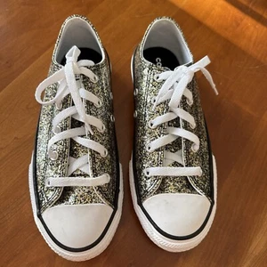 Converse All Star Juniors Size 3.5, Metallic Glitter, Silver/Gold/Black NWOT - Picture 1 of 12