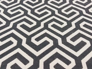 Jim Thompson Geometric Fretwork Uphol Fabric- Balthazar / Espresso 2 yds 3581/01 - Picture 1 of 6