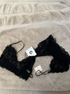 Intimately Free People 2 Pack Everyday Lace Longline Black Small - Picture 1 of 8
