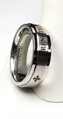 Men's Scott Kay Cobalt Stepped "Strength" "Honor" "God" Wedding Band, - Image 1 of 4