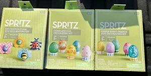 3 EA Spritz Complete Egg Coloring Color Stickers  Eggs Easter Dye Decorating Kit - Picture 1 of 7