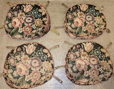 SET OF 4 ORIGINAL ERCOL SEAT CUSHIONS FLORAL DESIGN AND IN VERY GOOD CONDITION  - Image 1 of 4