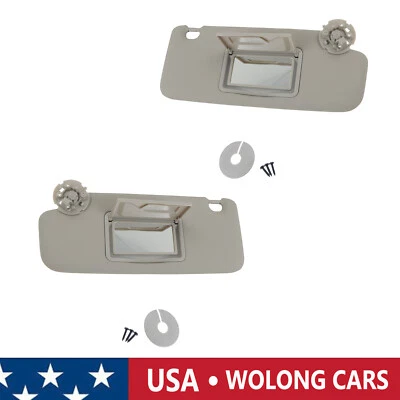 Gray Driver Passenger Side Sun Visor Pair for Chevrolet Cruze 2017 2018 - Image 1 of 4