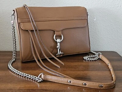 Rebecca Minkoff MAC Pebble Leather Chain Crossbody Bag in Caramello. New w/Tags. - Image 1 of 4