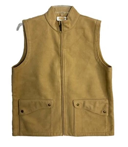 Talbots Tan Faux Suede Full Zip Vest Snap Pockets Size S VTG 90s Y2K Classic - Picture 1 of 14