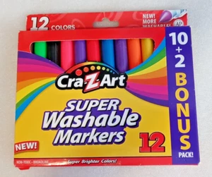 Cra-Z-Art Marcatori Super Lavabili, Non Tossici, Colori Assortiti Confezione da 12 Nuovi - Foto 1 di 6