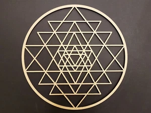 LASERCUT MANDELA - SRI YANTRA - 255 MM X 255 MM X 6 MM - Bild 1 von 2