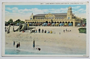 c1929 POSTCARD - LAKE WORTH CASINO and BEACH in LAKE WORTH,FLA. - Foto 1 di 2