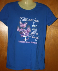 Camiseta "Faith over Fear Gets Us Through" Fruit of the Loom - Para mujer Grande Usada en Excelente Condición - Imagen 1 de 3