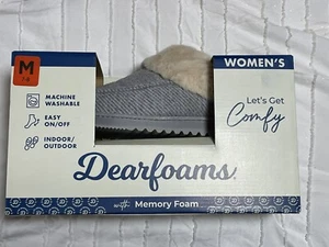 Dearfoams Women’s GRAY Indoor/Outdoor Memory Foam Slippers MEDIUM 7-8 - Picture 1 of 4