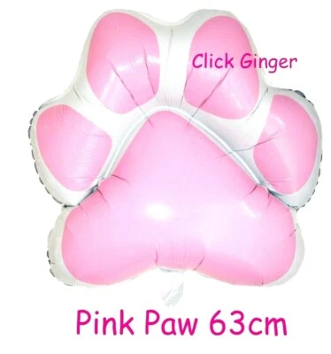 Dog Paw Foil Balloon Pink Puppy Birthday Party Paw Patrol Helium Quality - image 1 of 2