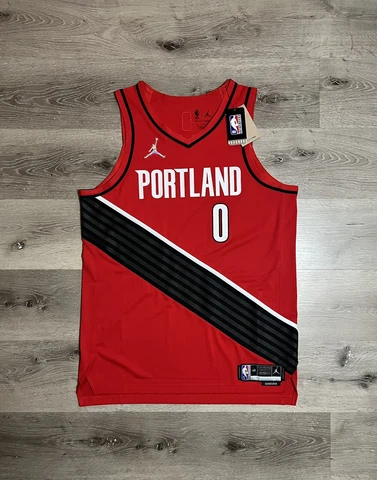 Nike Jordan Portland Trailblazers Statement Jersey Authentic Damian Lillard 48 L Cover