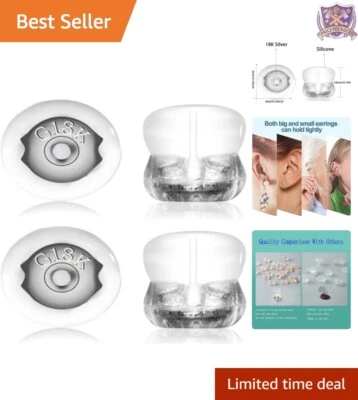 Respaldos de pendientes de bloqueo - 12 opciones hipoalergénicas de silicona y oro Foto 1 de 4