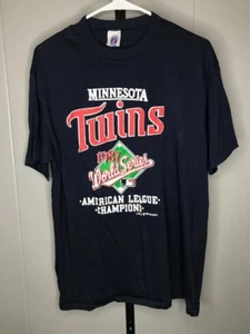Vintage 1987 Minnesota Twins World Series single stitch logo 7 t shirt sz XL - Picture 1 of 8