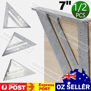 UP TO 2pcs 7" Aluminum Alloy Ruler Speed Angle Square Tool Triangle Ruler VIC - Picture 1 of 12