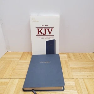 Holman KJV Large Print Thinline Bible Gray Slate LeatherTouch King James Version - Picture 1 of 13