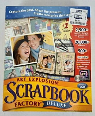 Vintage Art Explosion Scrapbook Factory Deluxe V 2.0 PC 2 Discs & Manual - Image 1 of 4