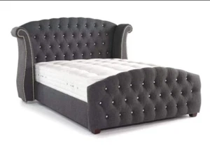 chesterfield wing design bed for sale 4.6ft,5ft,6ft - Picture 1 of 5