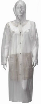 Pro-X Herren Folienmantel PVC Plastik Regenmantel "FRED" transparent Regenschutz - Bild 1 von 2