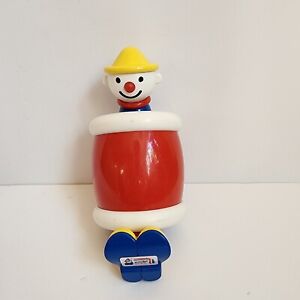 Ambi Vintage Rolling Clown in a Barrel Baby Toddler Toy VTG