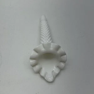 Vintage Fenton Milk Glass Hobnail Epergne Replacement White Horn Flower Vase - Picture 1 of 6