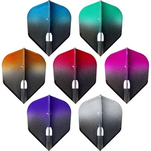 L Style Dart Flights Two Tone Champagne Ring Standard SMALL Form L3 Schwarz - Bild 1 von 22