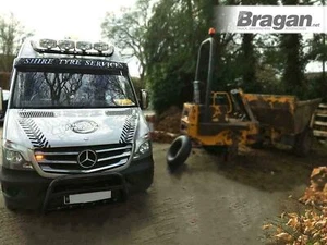 Roof Bar B1 + LED To Fit Mercedes Sprinter 2014 - 2018 Front Medium High - BLACK - Picture 1 of 4