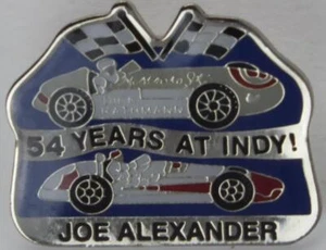 Joe Alexander Hat Pin 54 Years at Indy 1.25 Inch Collector Lapel Indy 500 - Picture 1 of 2