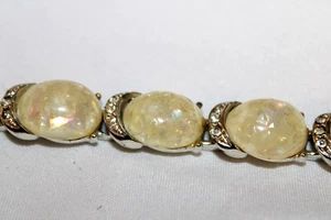 Vintage Coro Confetti Lucite Demi Parure Tennis Bracelet Faux Opal - Picture 1 of 4