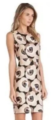 Vestido justo KATE SPADE Deco Rose Della sem mangas marrom/preto tamanho 8 - Imagem 1 de 4
