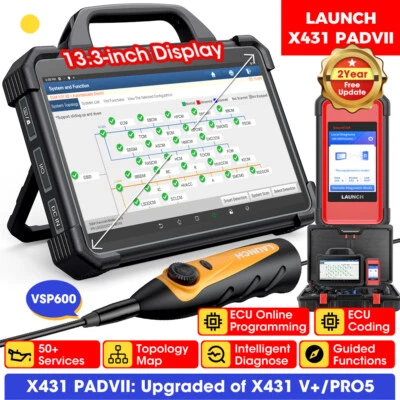 LAUNCH X-431 PAD VII PAD 7 & VSP-600 Car OBD2 Diagnostic Tool ECU Program Coding - Image 1 of 4