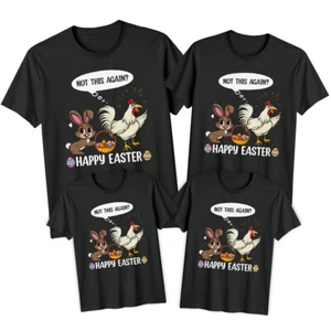 Family Bunny Rooster Happy Easter T-Shirt Tee Cute Holiday Matching Outfit #ED - Picture 1 of 24