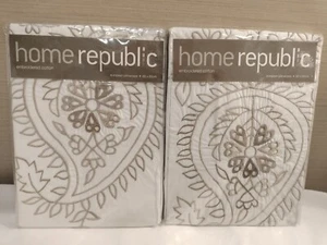 HOME REPUBLIC LUXURIOUS European Pillow Cases X 2 Henna Bed linen Stone New - Picture 1 of 16